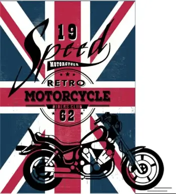motorcycle show banner design on flag background