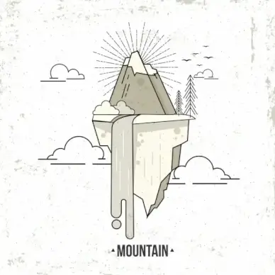 mountain background black white sketch