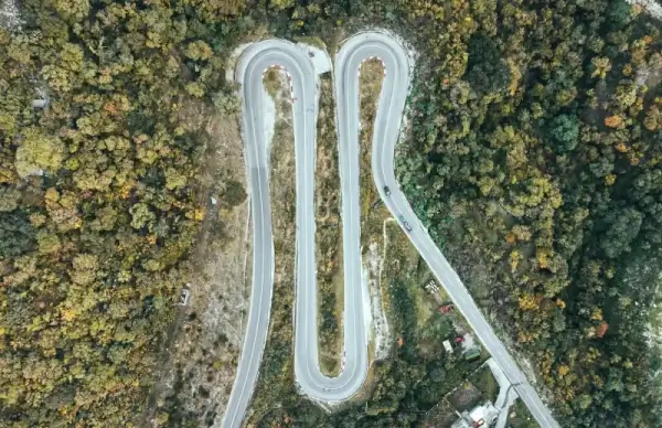 mountain jungle scenery picture high view curved road