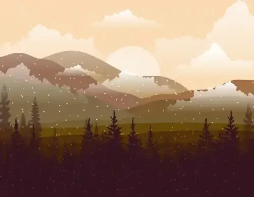 mountain landscape drawing dark classical decor