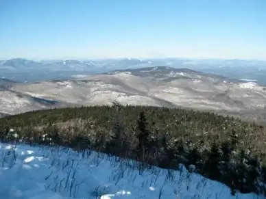 mountains snow winter trees