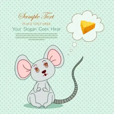 mouse background speech bubble cheese icons decor