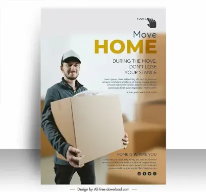 move home poster template man carrying box 