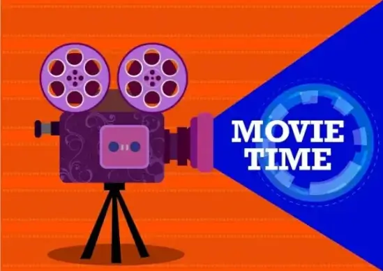 movie time background colored cine projector icon