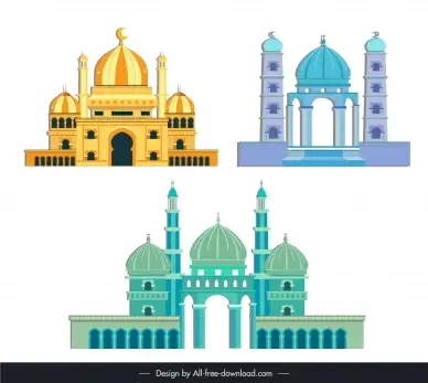 muharram buildings design elements collection flat classic symmetry