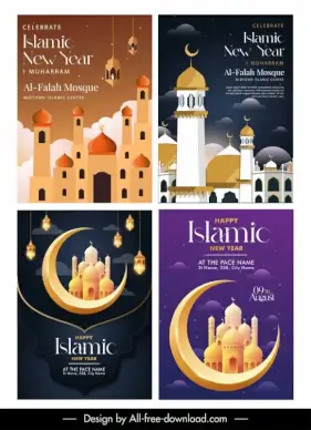 muharram poster templates collection elegant islamic elements