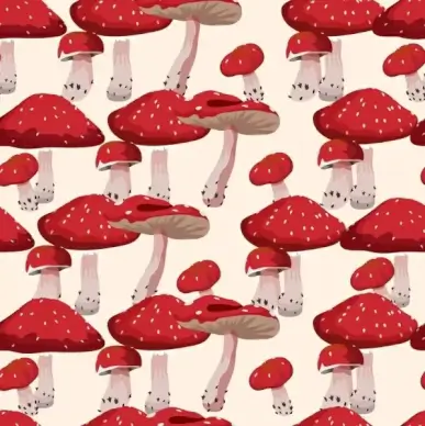 mushroom background red design repeating decoration