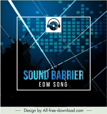 music album picture sound barrier banner template modern silhouette grunge design