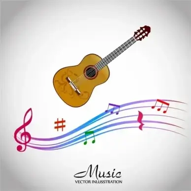 Music design over white background