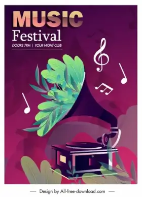 music festival poster retro speaker sketch