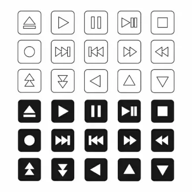 music media player icon set vector template illustration design