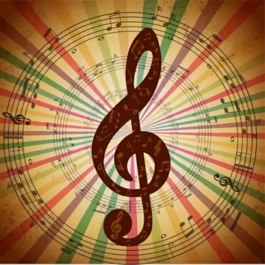 music notes background with eventful circles illustration