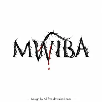 mwiba text logotype bloody bristly design