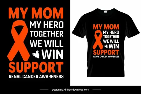 my mom my hero together we will win support colorectal cancer awareness tshirt template texts cancer sign heart decor