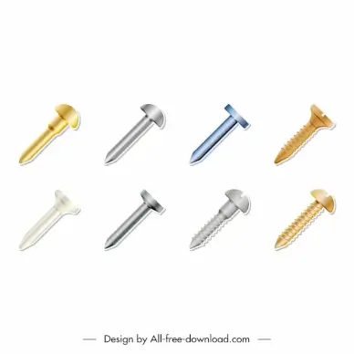 nail bolt icon sets flat modern sketch