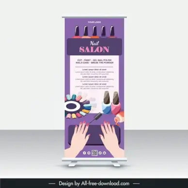 nail salon poster template standee hands nail polish
