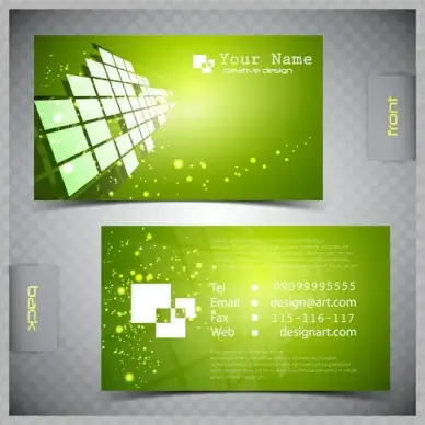 name card design with green modern style