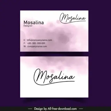 name card template simple grunge color flat classic