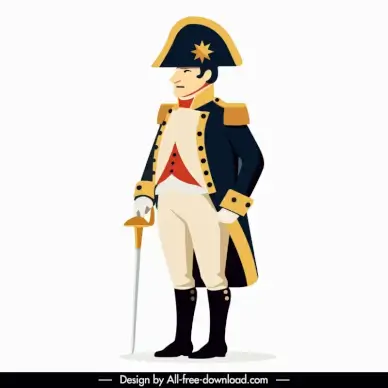 napoleon design element elegant cartoon character