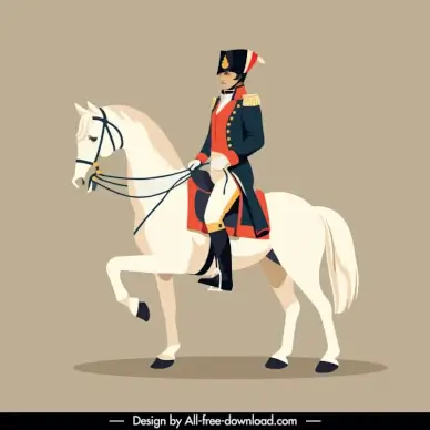 napoleon design elements man riding horse cartoon 