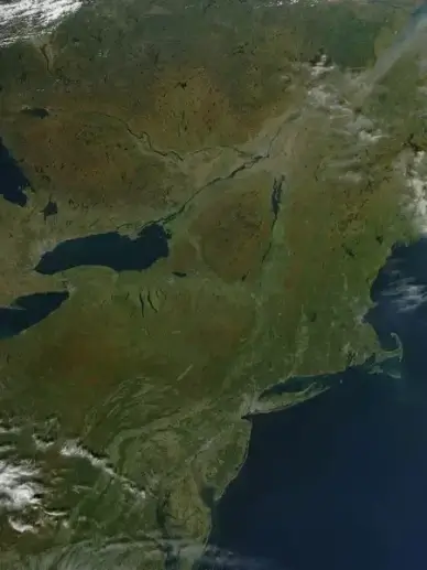 nasa satellite sees fall colors in northeastern united states and canada