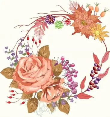 natural flower painting multicolored classical decor