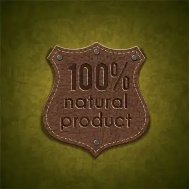 natural product leather shield label