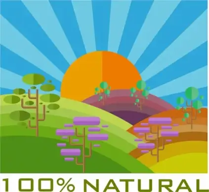 natural scenery background colorful geometric style design