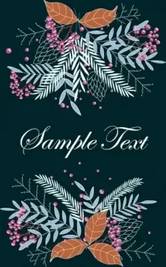 nature backdrop leaf fruit icons multicolored classical sketch