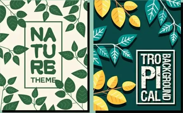 nature background colorful leaves icons decor