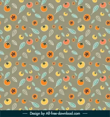 nature elements pattern template colorful flat repeating messy