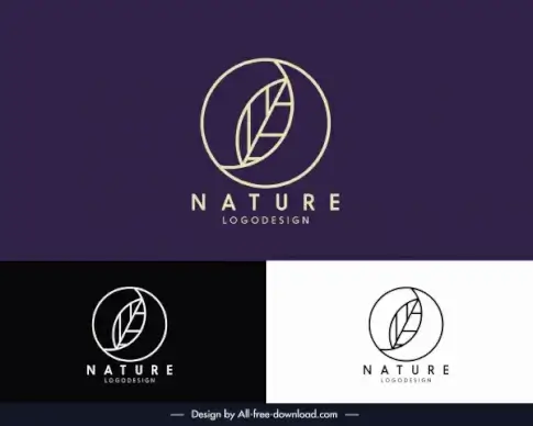 nature logotype flat handdrawn flat leaf sketch