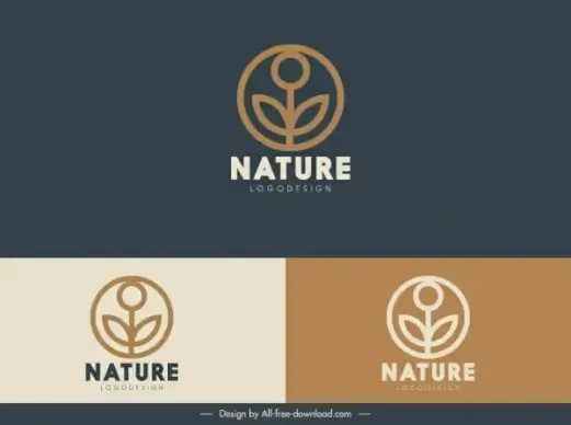 nature logotype template flat classic leaf decor