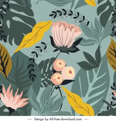 nature painting flora leaves sketch flat handdrawn classic