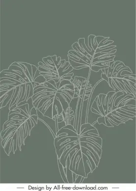 nature painting leaves sketch dark classic monochrome