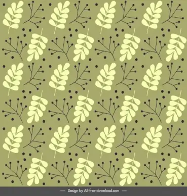 nature pattern flat classical repeating leaf sketch