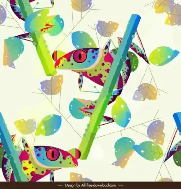 nature pattern frogs leaves decor colorful design