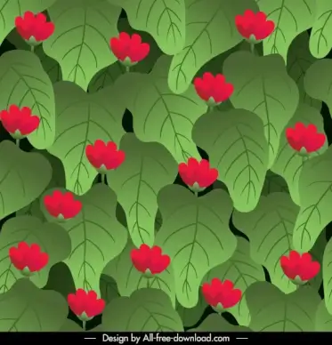nature pattern luxuriant leaves floral decor