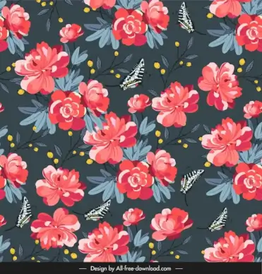 nature pattern template blossom flora insect sketch