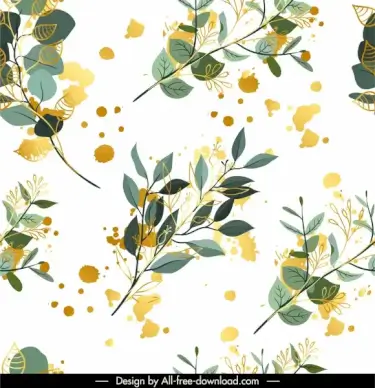 nature pattern template leaves branches sketch grunge decor