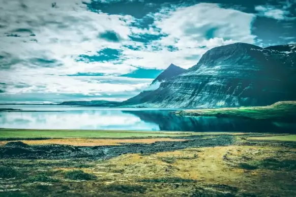 nature scenery picture calm water surface mountain scene