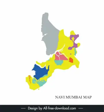 navi map backdrop template colorful flat sketch