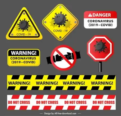 ncov warning signs template road alarm sketch