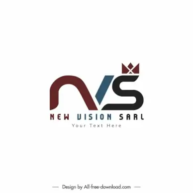 new vision sarl logotype stylized texts crown decor