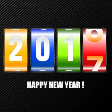 new year 2017 template design with timer illustration