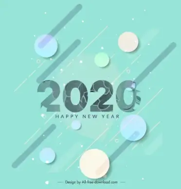 new year banner template bright modern circles decor