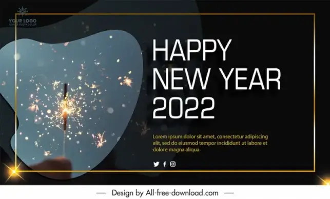 new year celebration banner template dynamic realistic fireworks decor