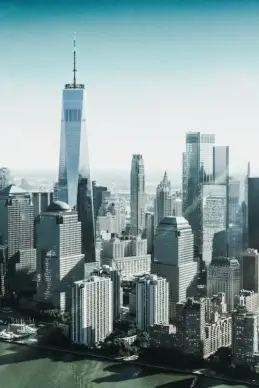 new york city scenery picture high view modern architectures 