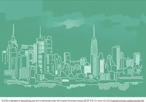 new york city skyline vector