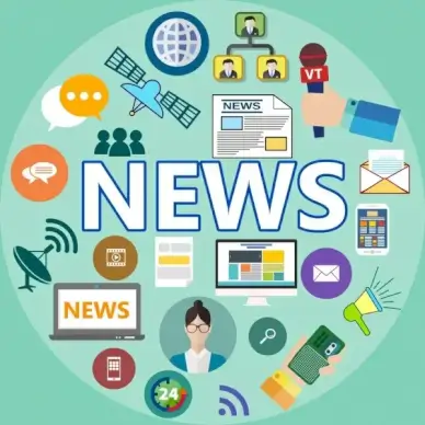 news design elements various flat symbols isolation